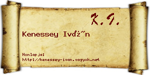 Kenessey Iván névjegykártya